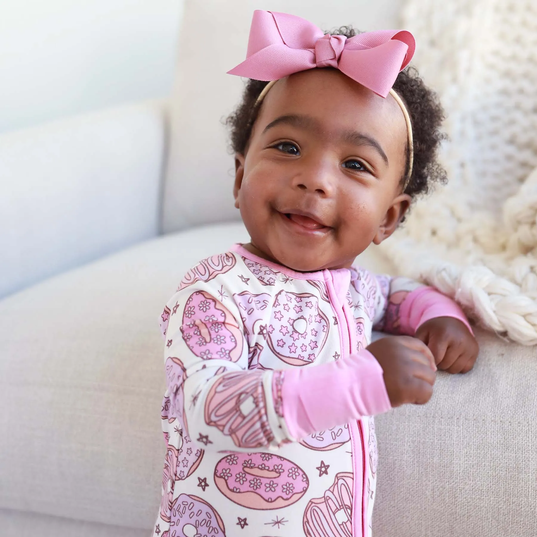 Donut Shop Convertible Zip Romper | Pink