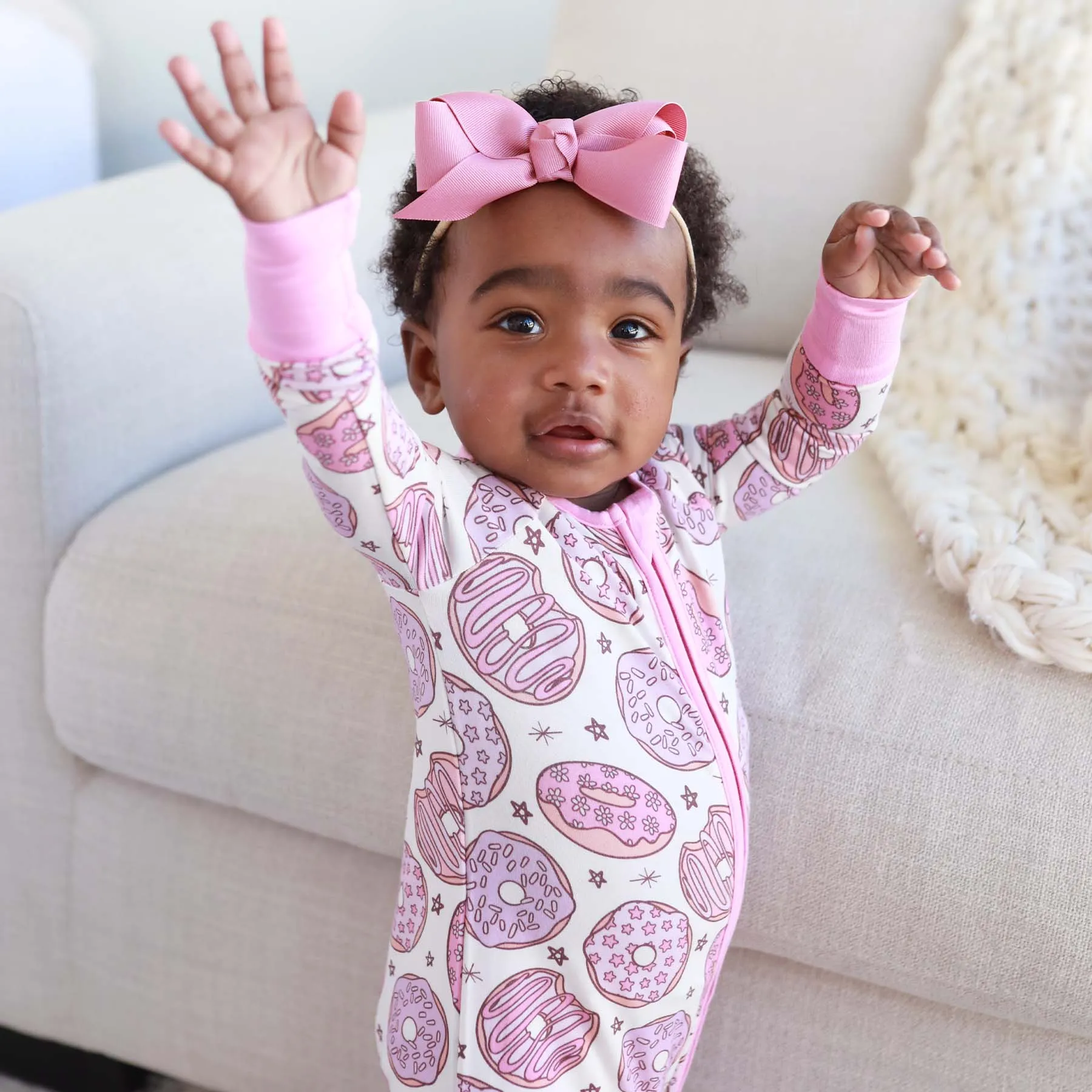 Donut Shop Convertible Zip Romper | Pink
