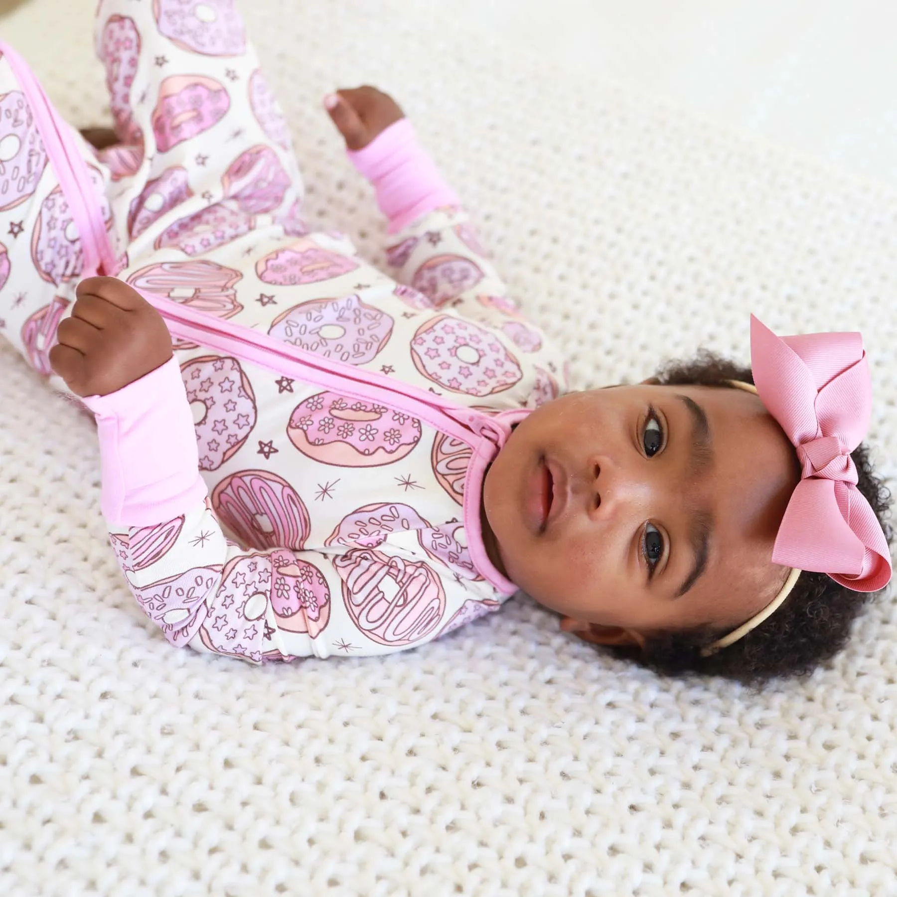 Donut Shop Convertible Zip Romper | Pink