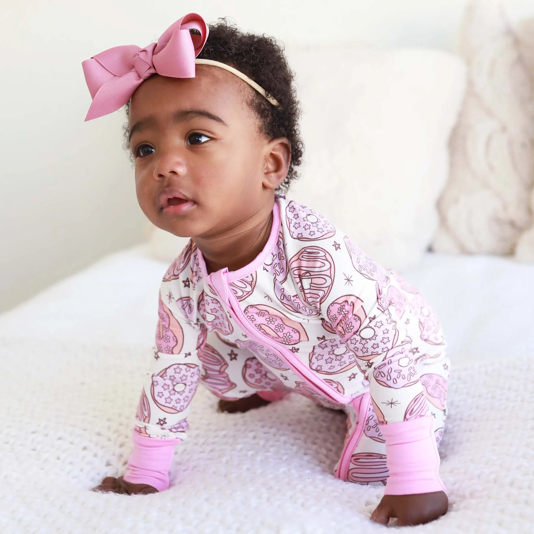 Donut Shop Convertible Zip Romper | Pink