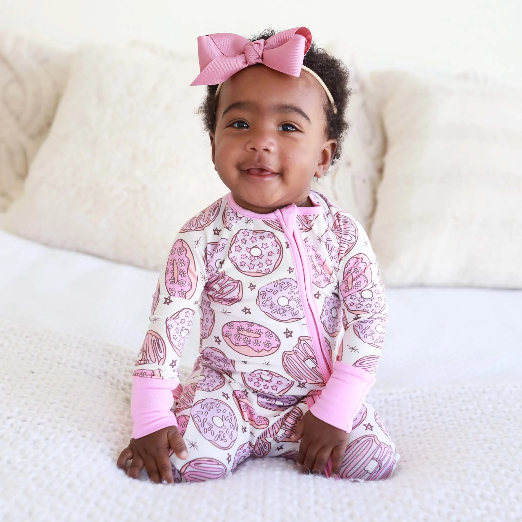 Donut Shop Convertible Zip Romper | Pink