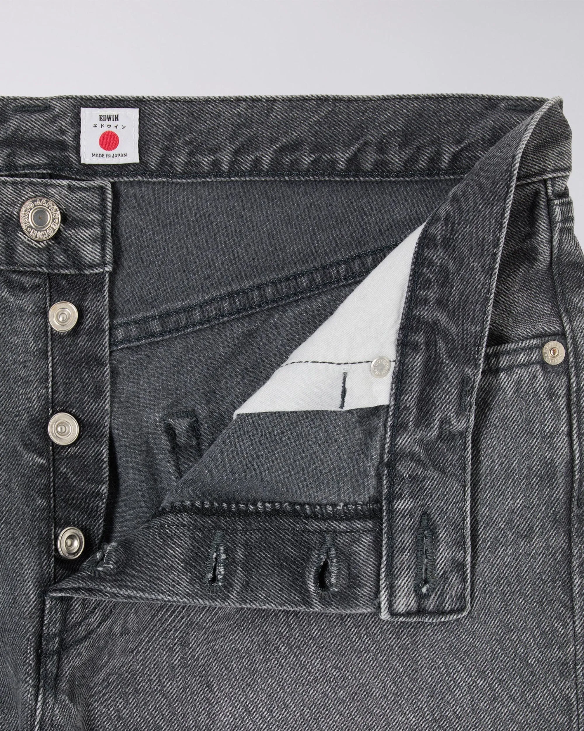 Edwin Made In Japan Slim Tapered Mens Jeans - 13oz Kaihara Right Hand Denim / Grey Used