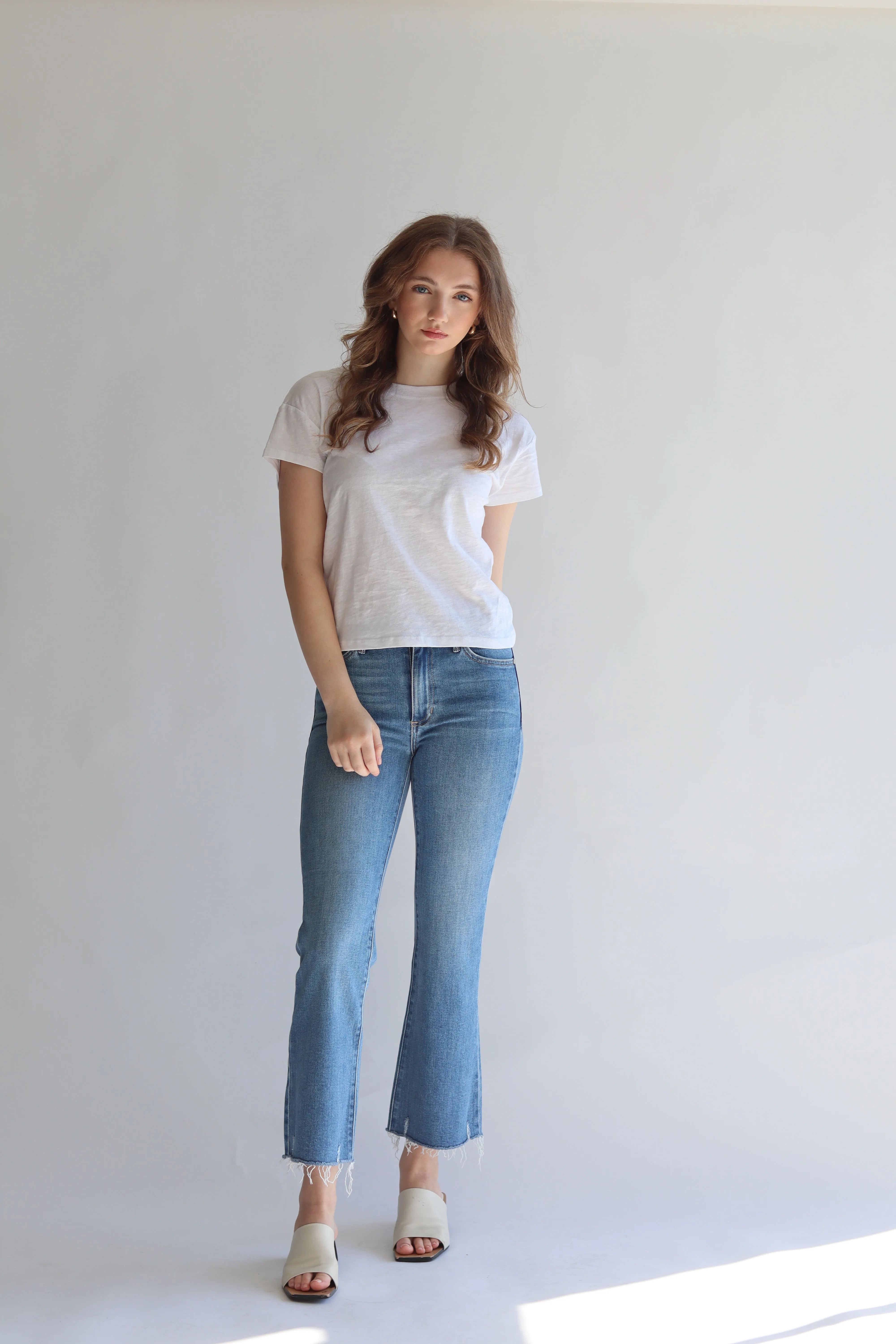 Essential High Rise Crop Flare Jean