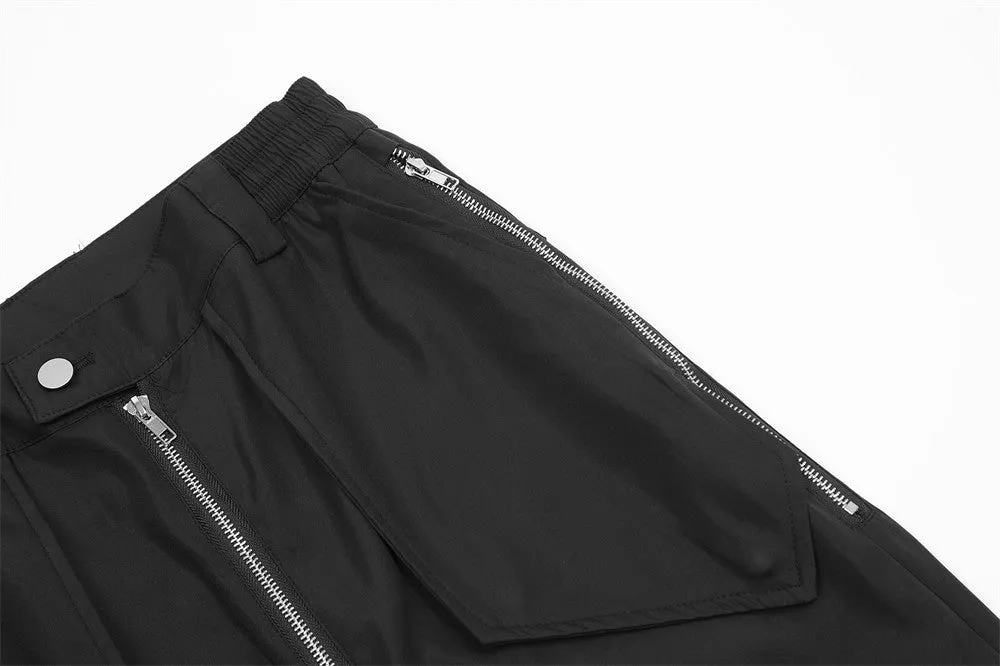 Fashion Personality Zipper Functional Overalls For Men