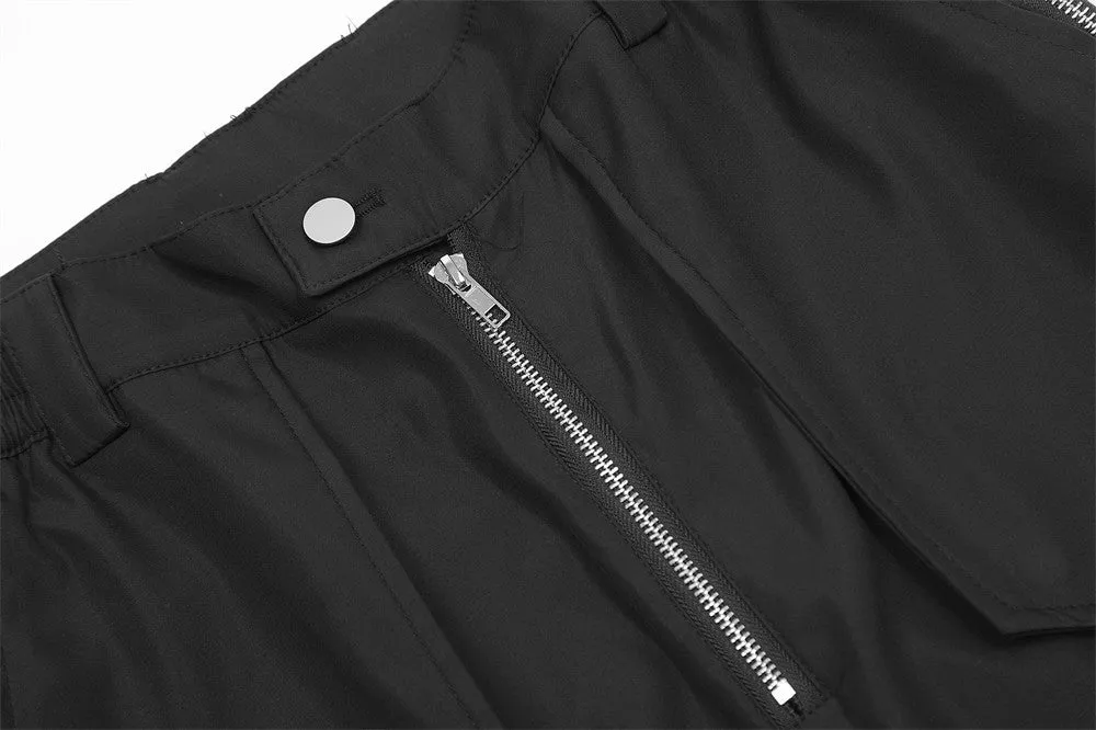 Fashion Personality Zipper Functional Overalls For Men