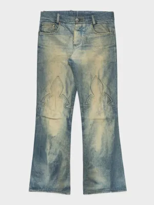 Flared Fleur Knee Jeans