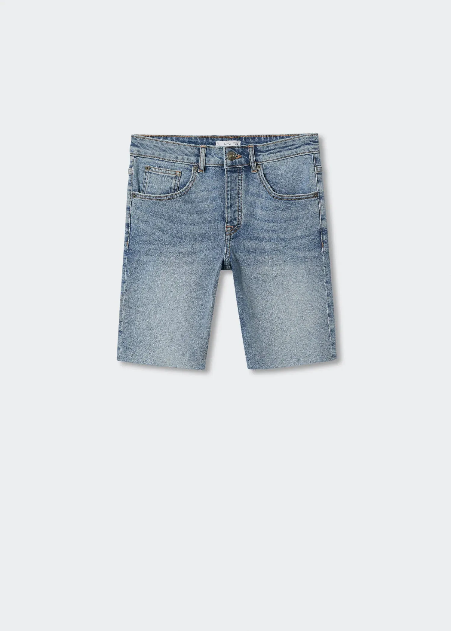 Frayed hem denim shorts