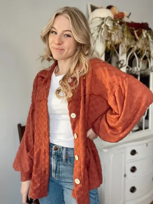 Fuzzy Square Patterned Shacket