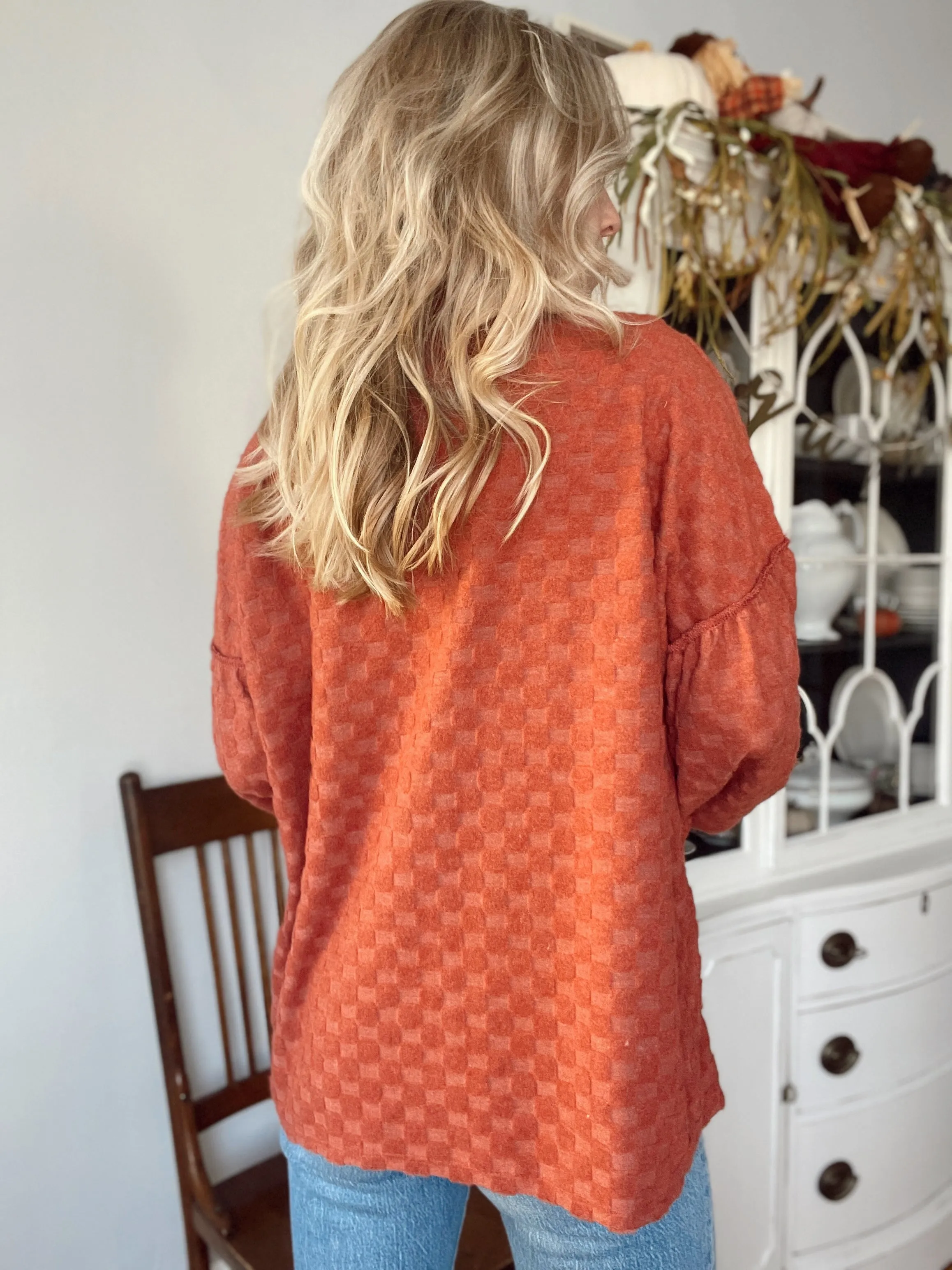 Fuzzy Square Patterned Shacket