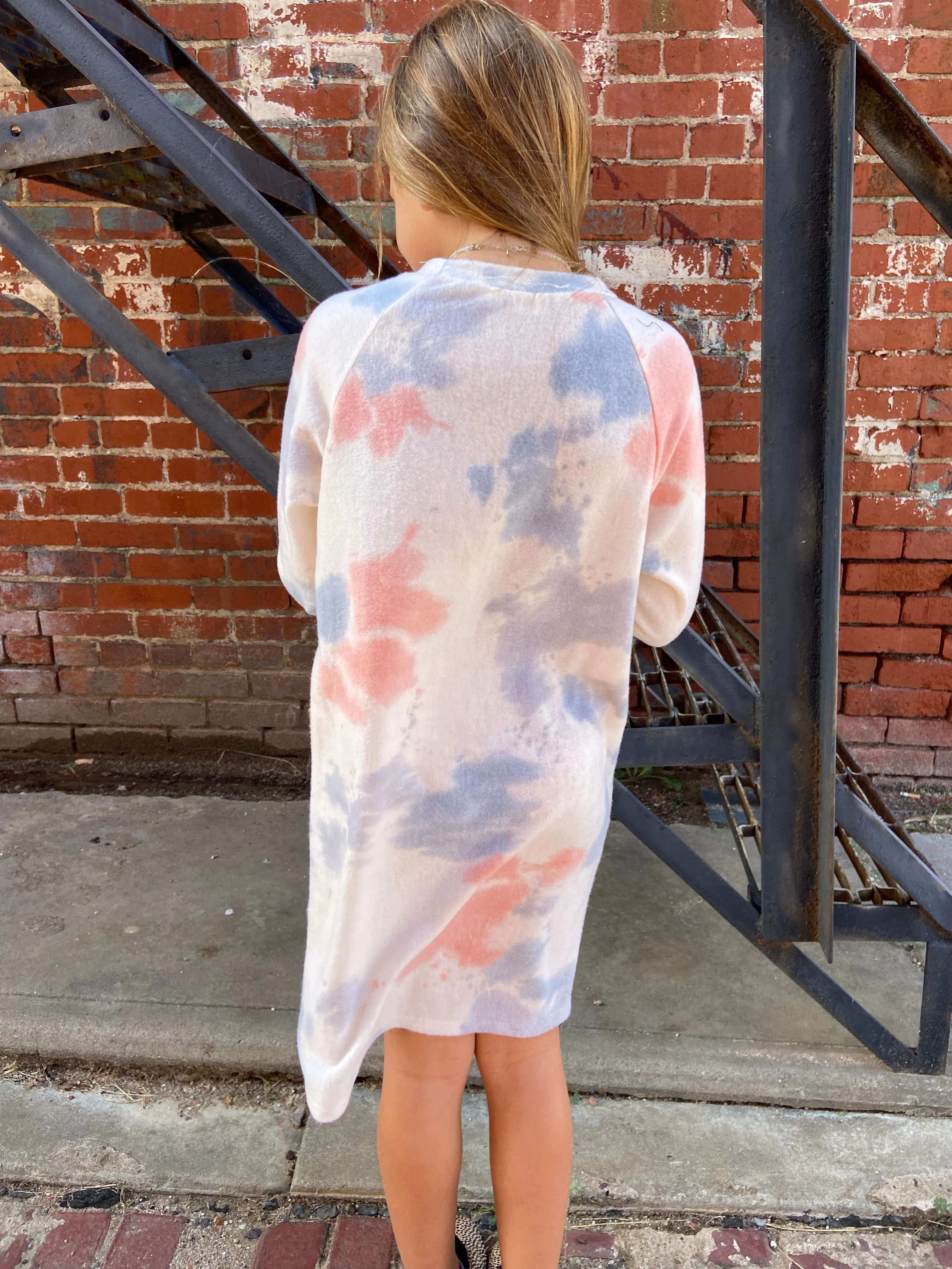 Girls Long-Sleeve Tie Dye Dress
