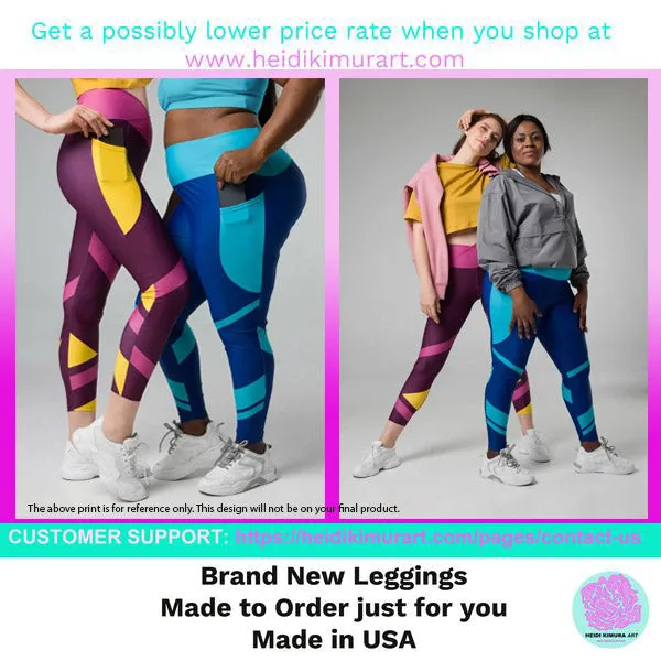 Green Cross Over Women's Tights, Best Women's Crossover Leggings With Pockets For Ladies - Made in USA/EU/MX