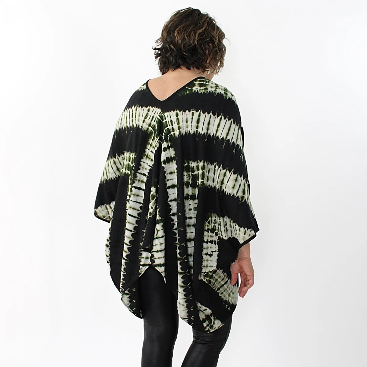 Green Tye Dye Striped Blouse