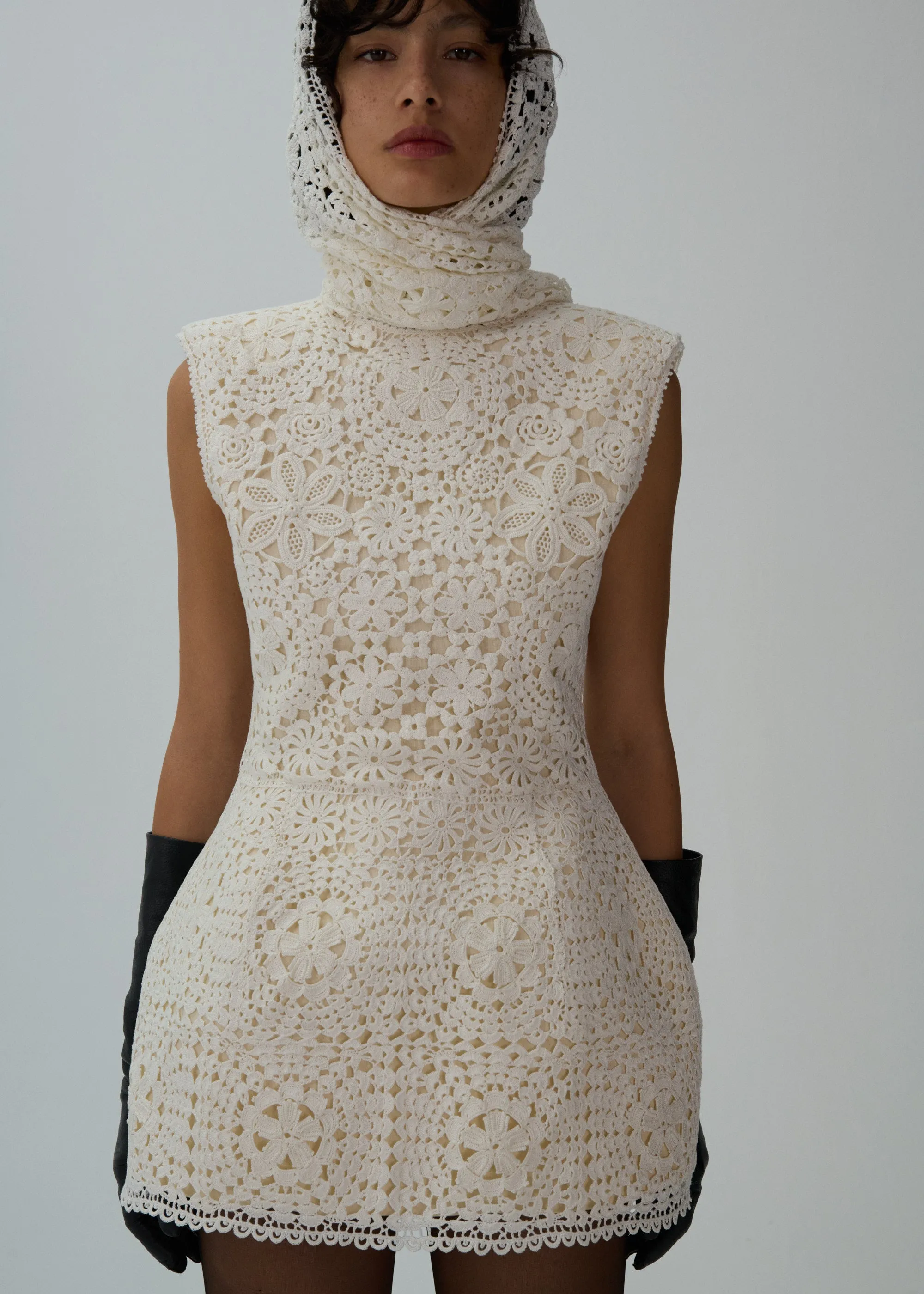 Handmade lace babydoll dress in cream