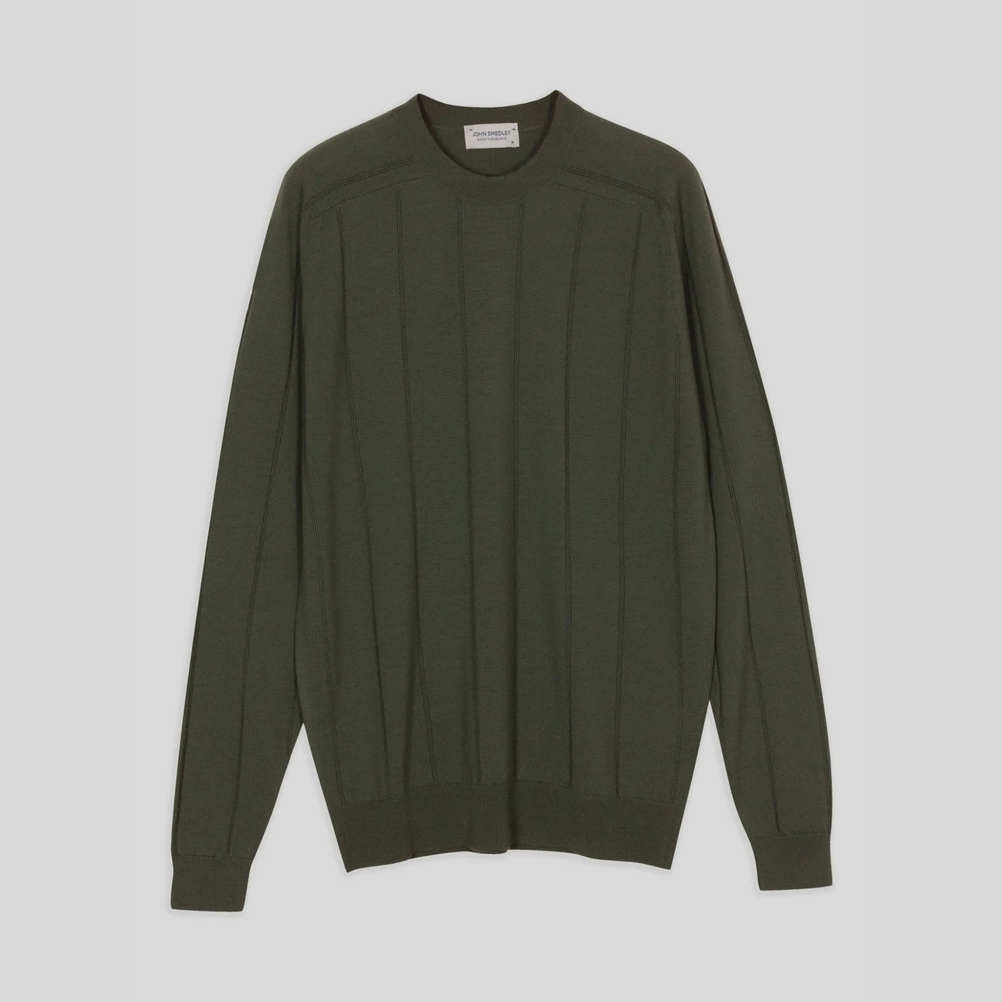 HENRY SARTORIAL X JOHN SMEDLEY Wilmot Ribbed Pullover ARMY GREEN