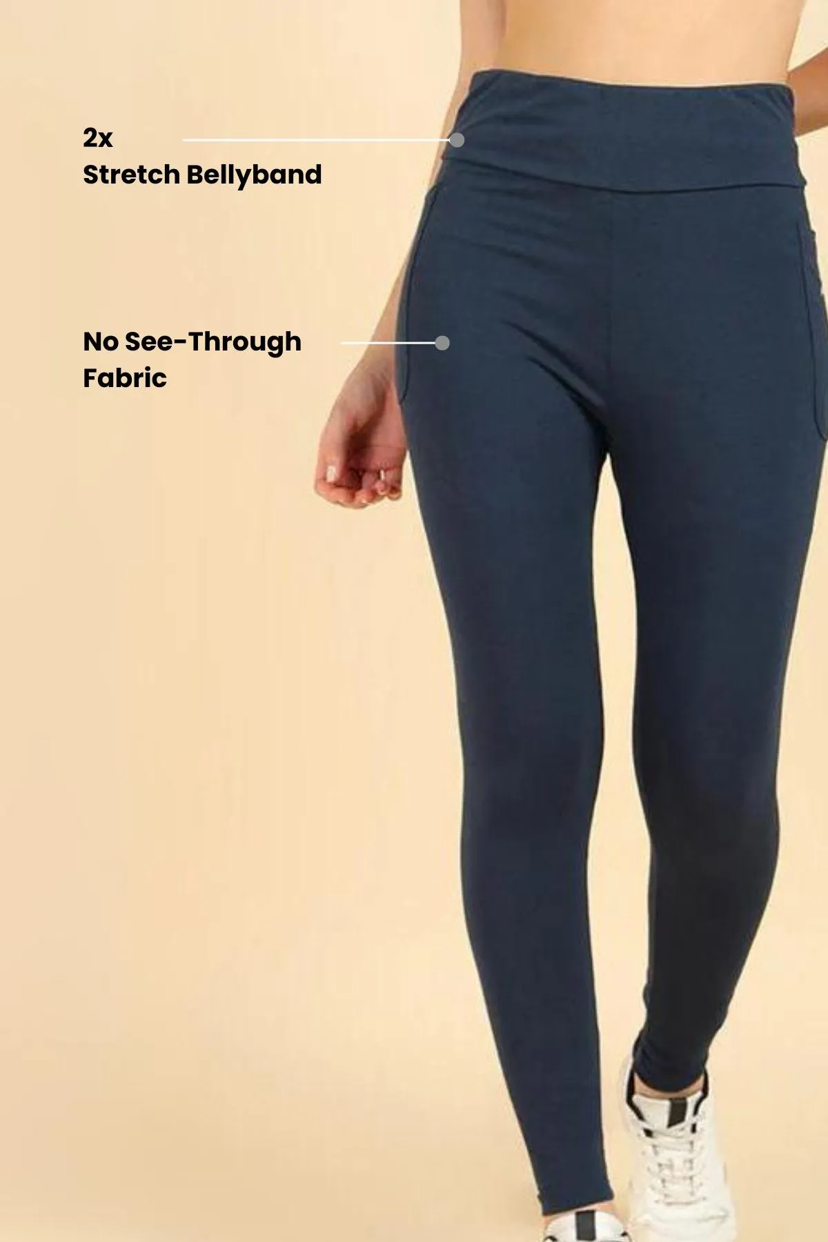 High Waist Navy Blue Mom Legging