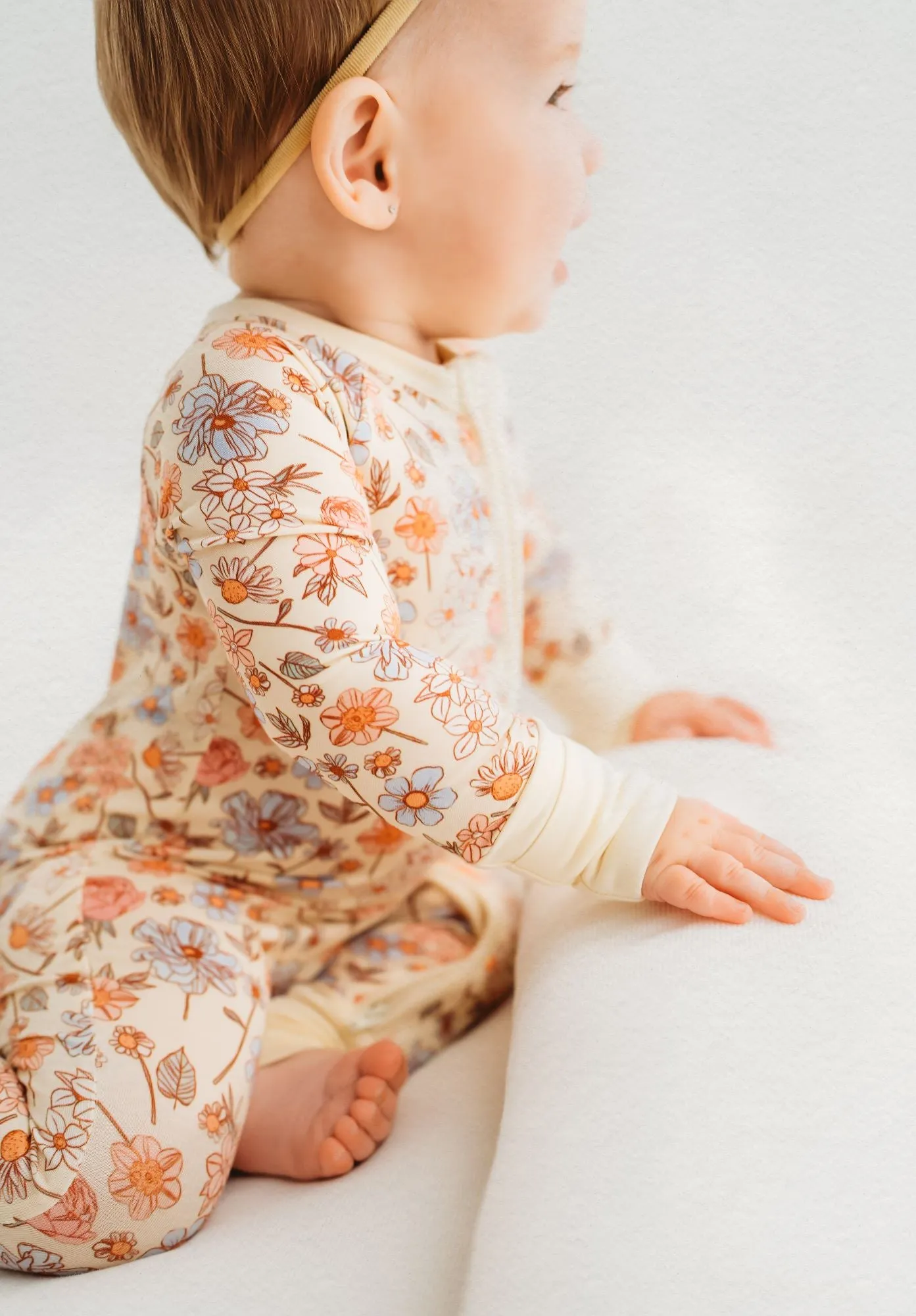 In My Jammers Millie Floral Zipper Romper