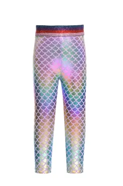 Infant l Toddler l Little Girl’s Mermaid Scale Metallic Leggings
