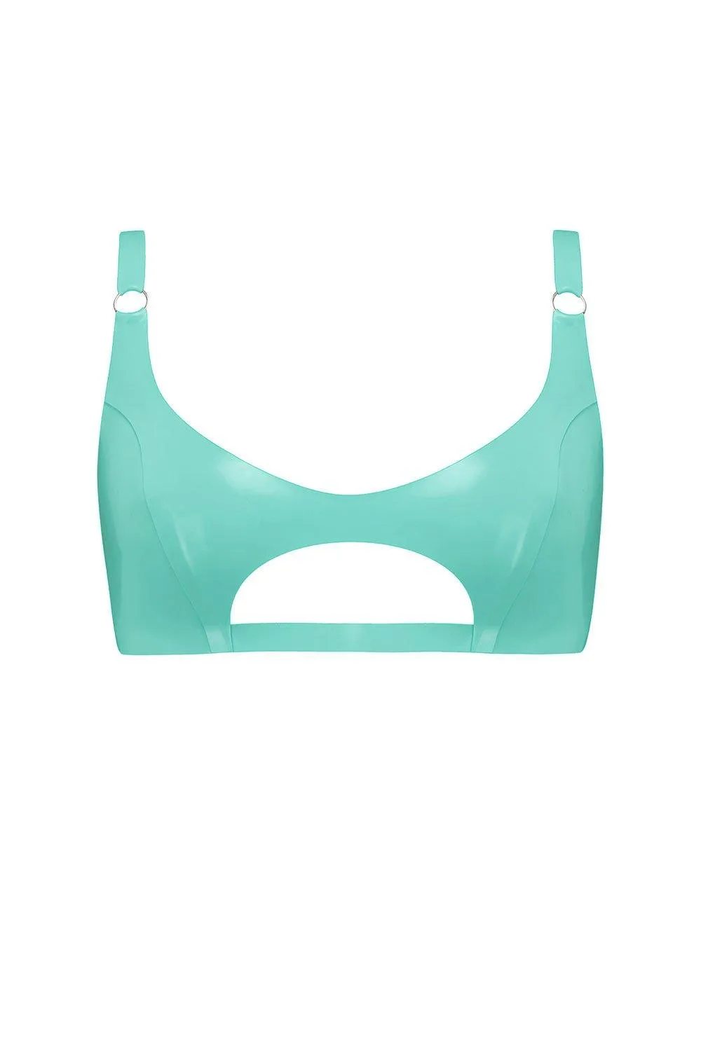 Jade Green Cut Out Latex Bralette