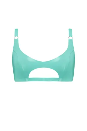 Jade Green Cut Out Latex Bralette
