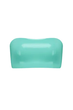 Jade Green Latex Bandeau Crop Top