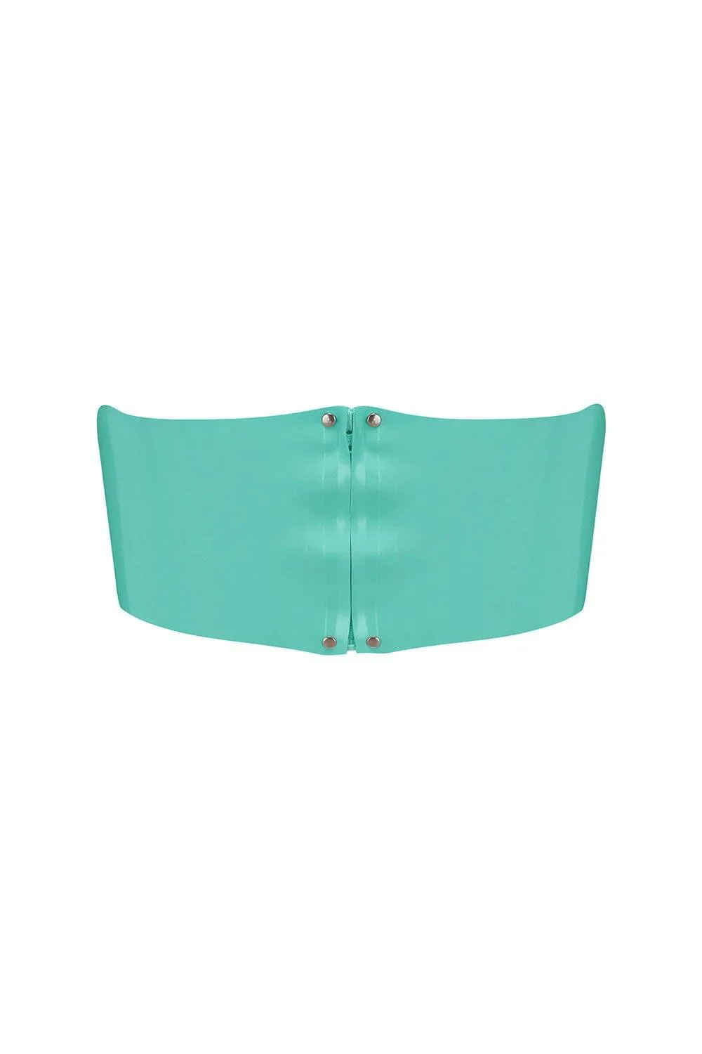 Jade Green Latex Bandeau Crop Top