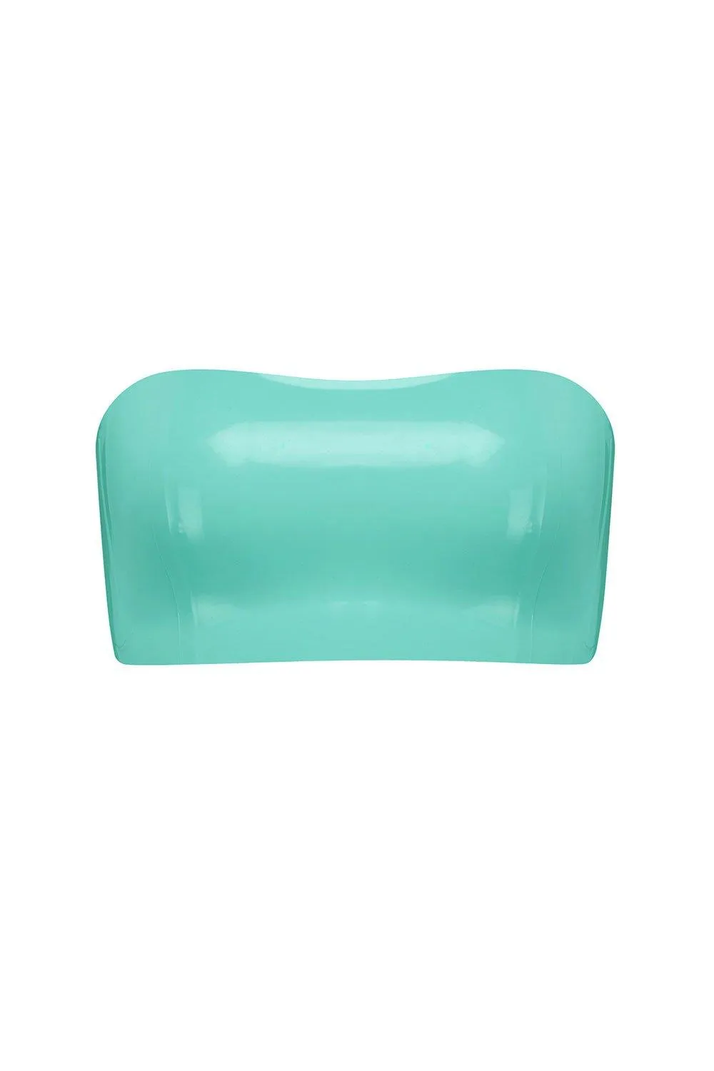 Jade Green Latex Bandeau Crop Top