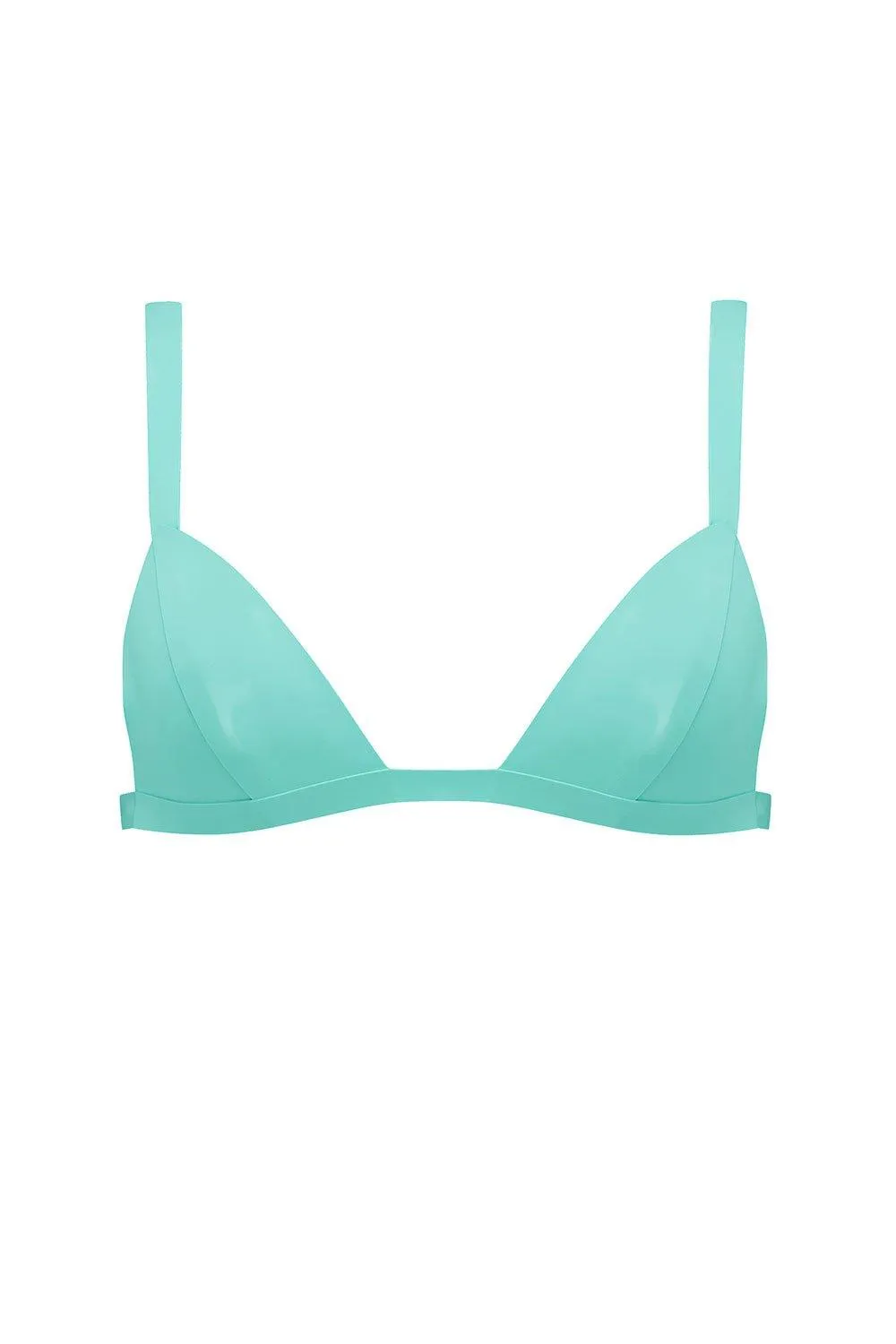 Jade Green Latex Triangle Bra