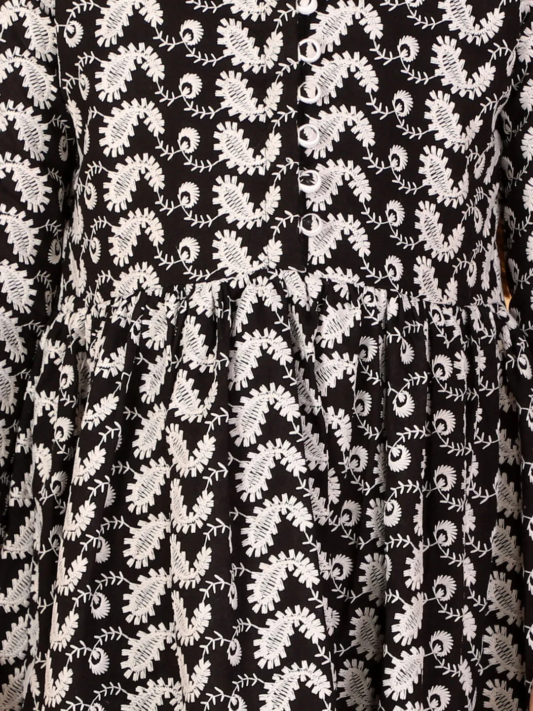 Jashvi Black Pure Cotton Chikankari Siblings Set