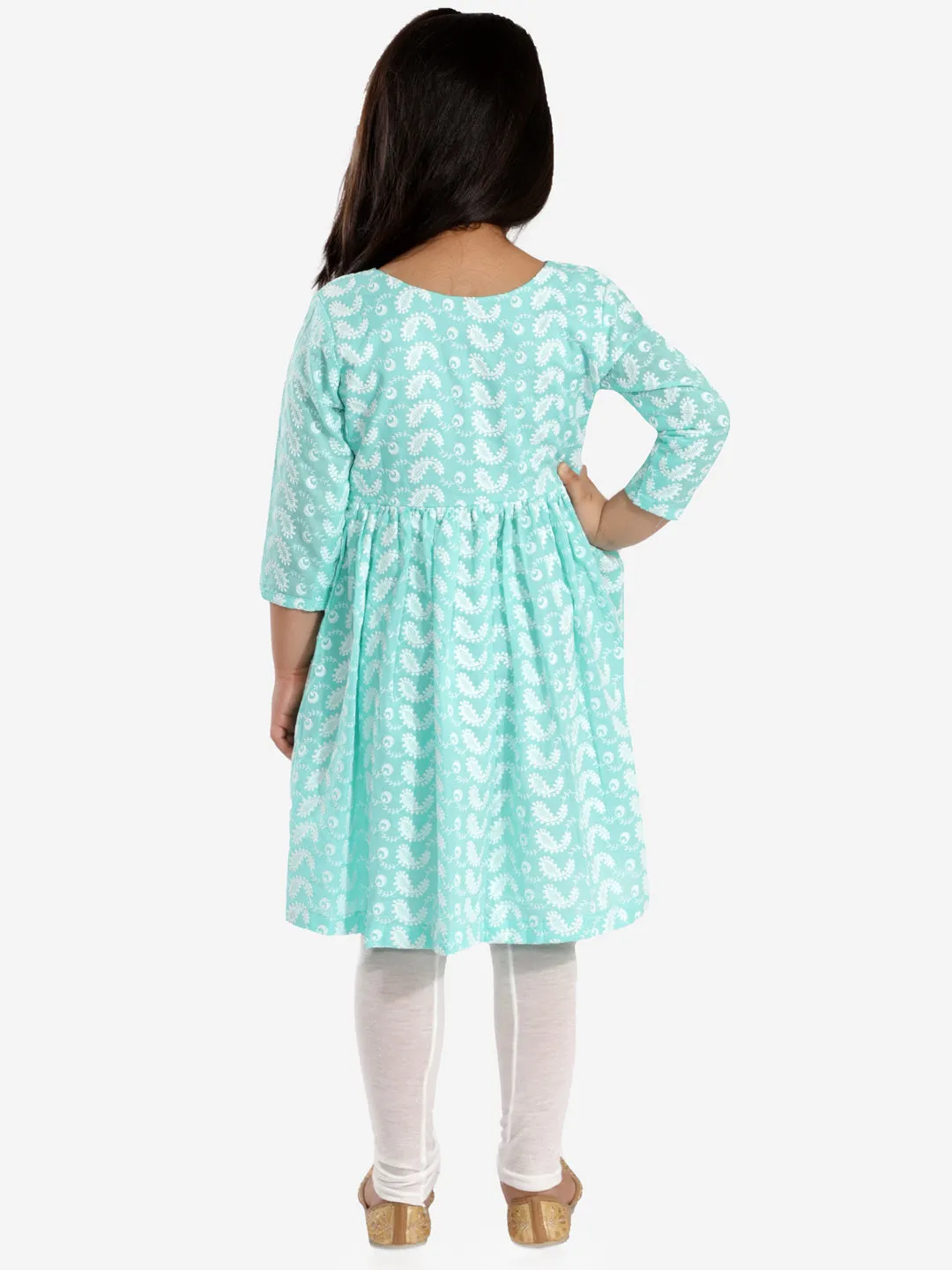 Jashvi Green Pure Cotton Chikankari Siblings Set
