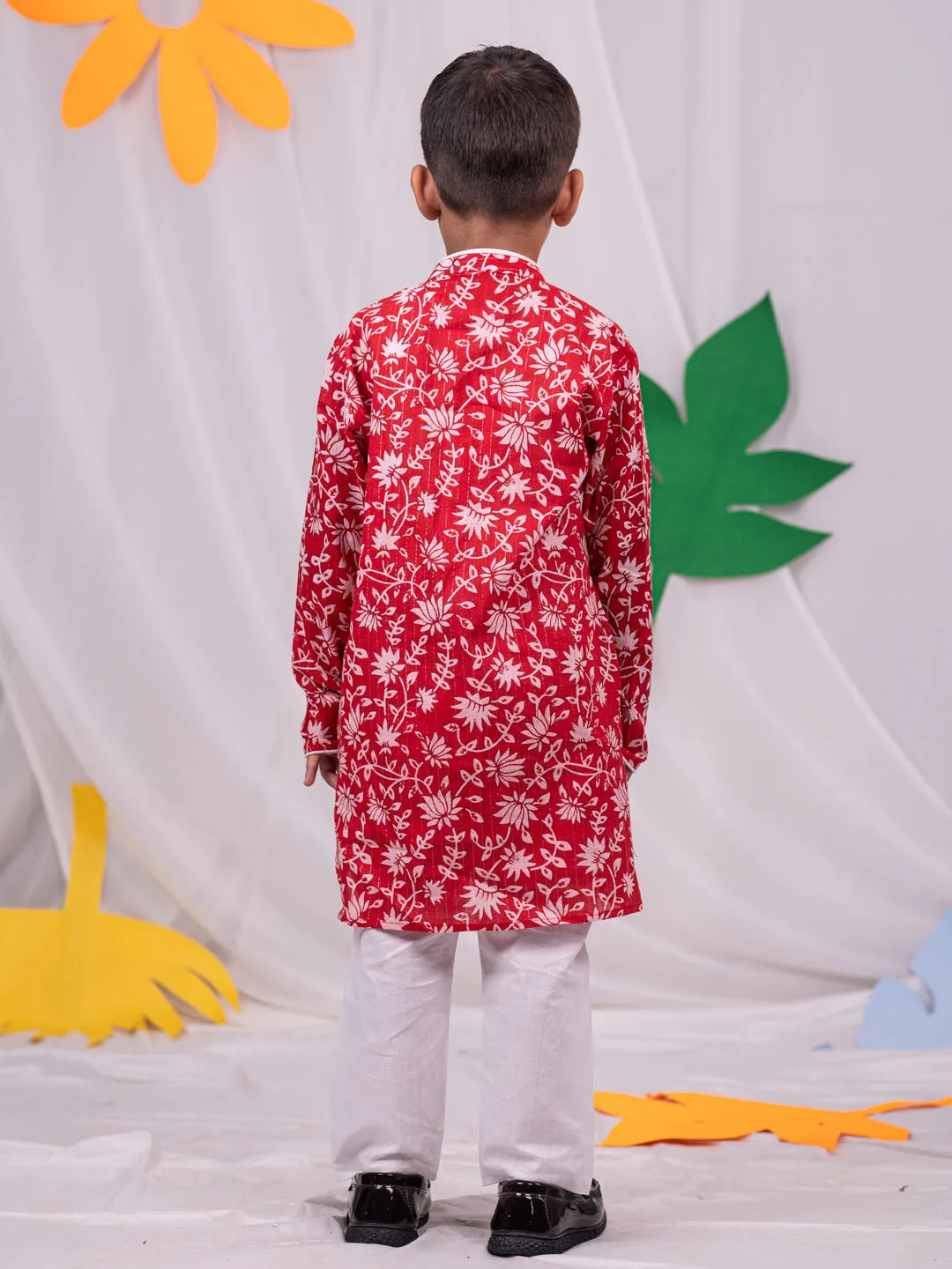 Jashvi Red And White BHAI BEHEN Siblings Matching Set