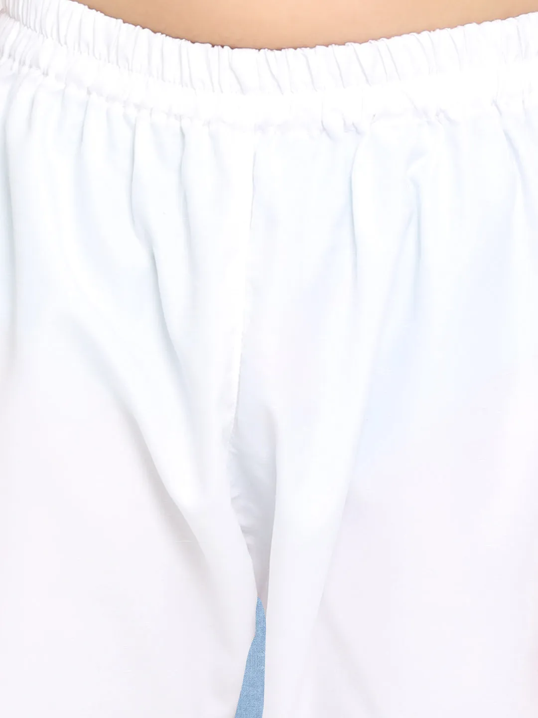 Jashvi White Pure Cotton Chikankari Siblings Set