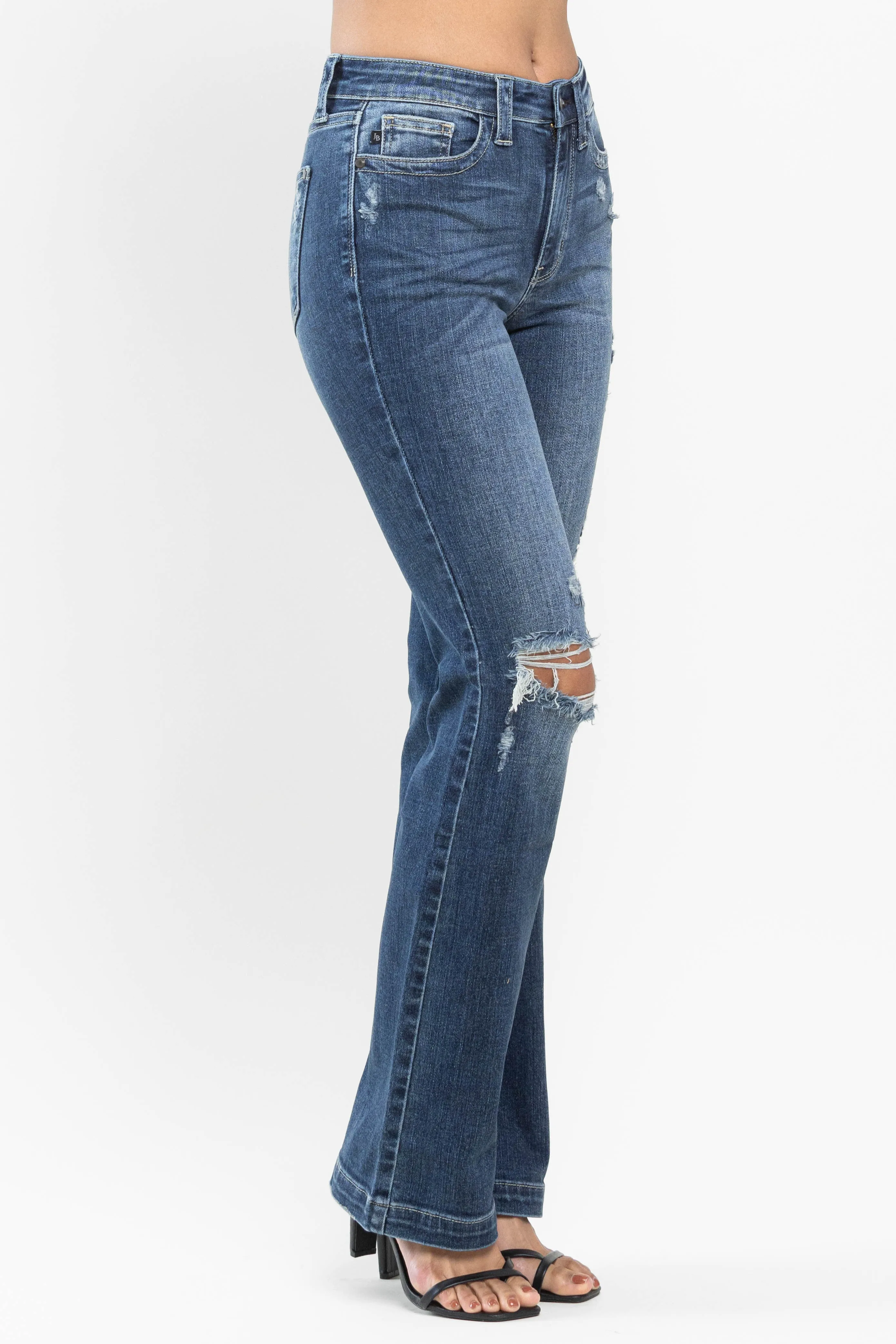 Judy Blue | Mid Rise Hand Sand & Destroy Bootcut