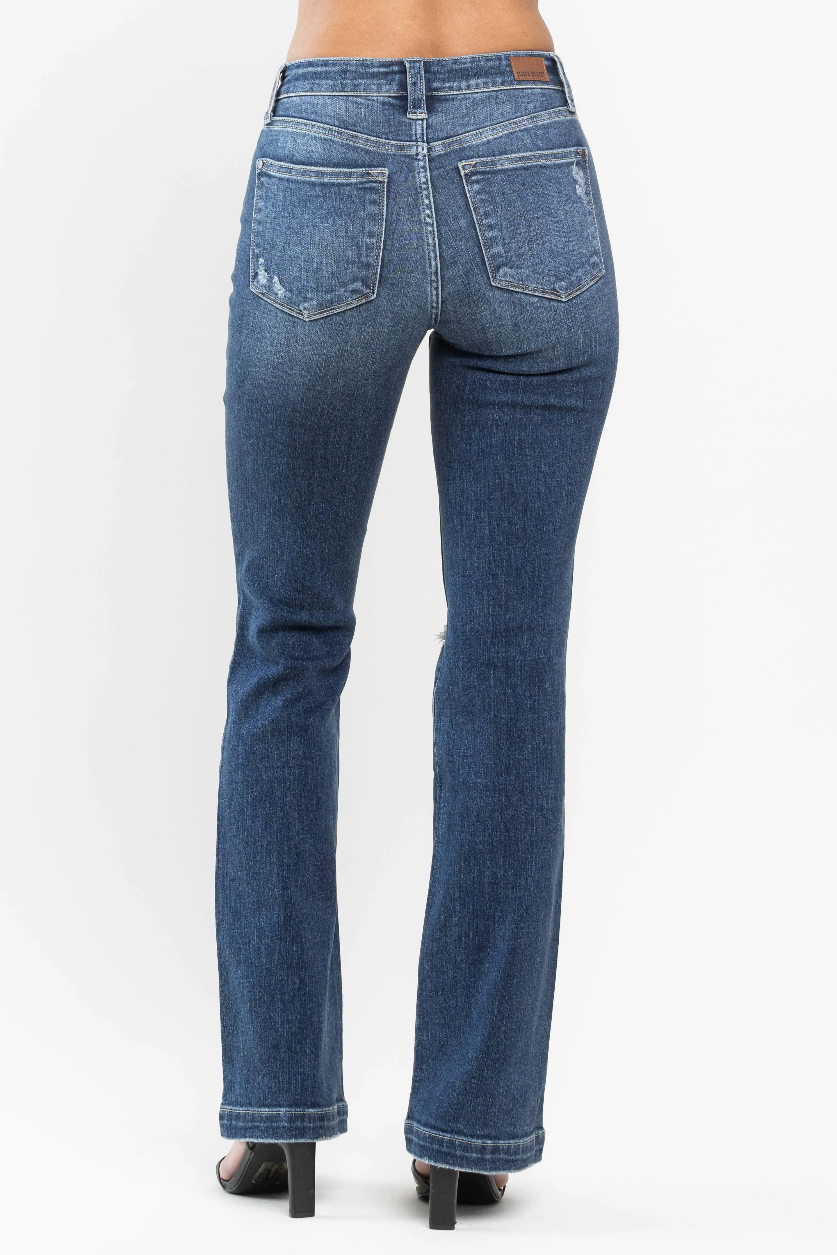 Judy Blue | Mid Rise Hand Sand & Destroy Bootcut