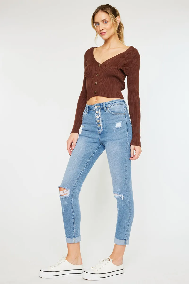 Kancan - Women's High Rise Mom Jeans - KC8580L-NV