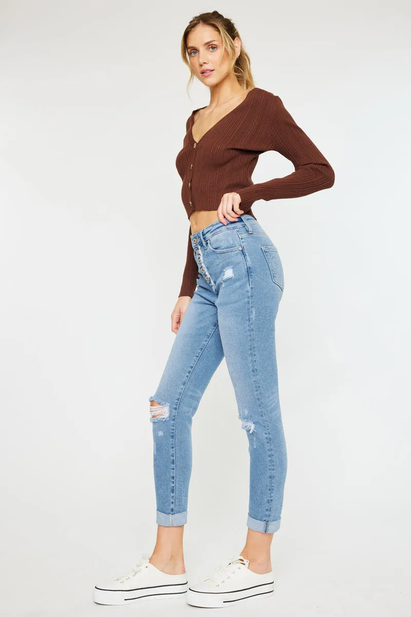 Kancan - Women's High Rise Mom Jeans - KC8580L-NV
