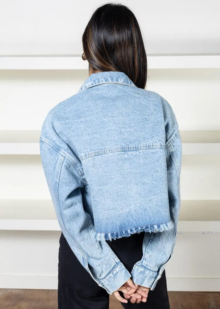 Kendall Cropped Denim Wash Jacket ***FINAL SALE***