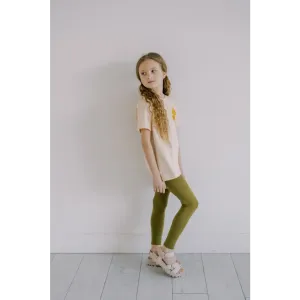 Kids Lightweight Leggings in Olive Green