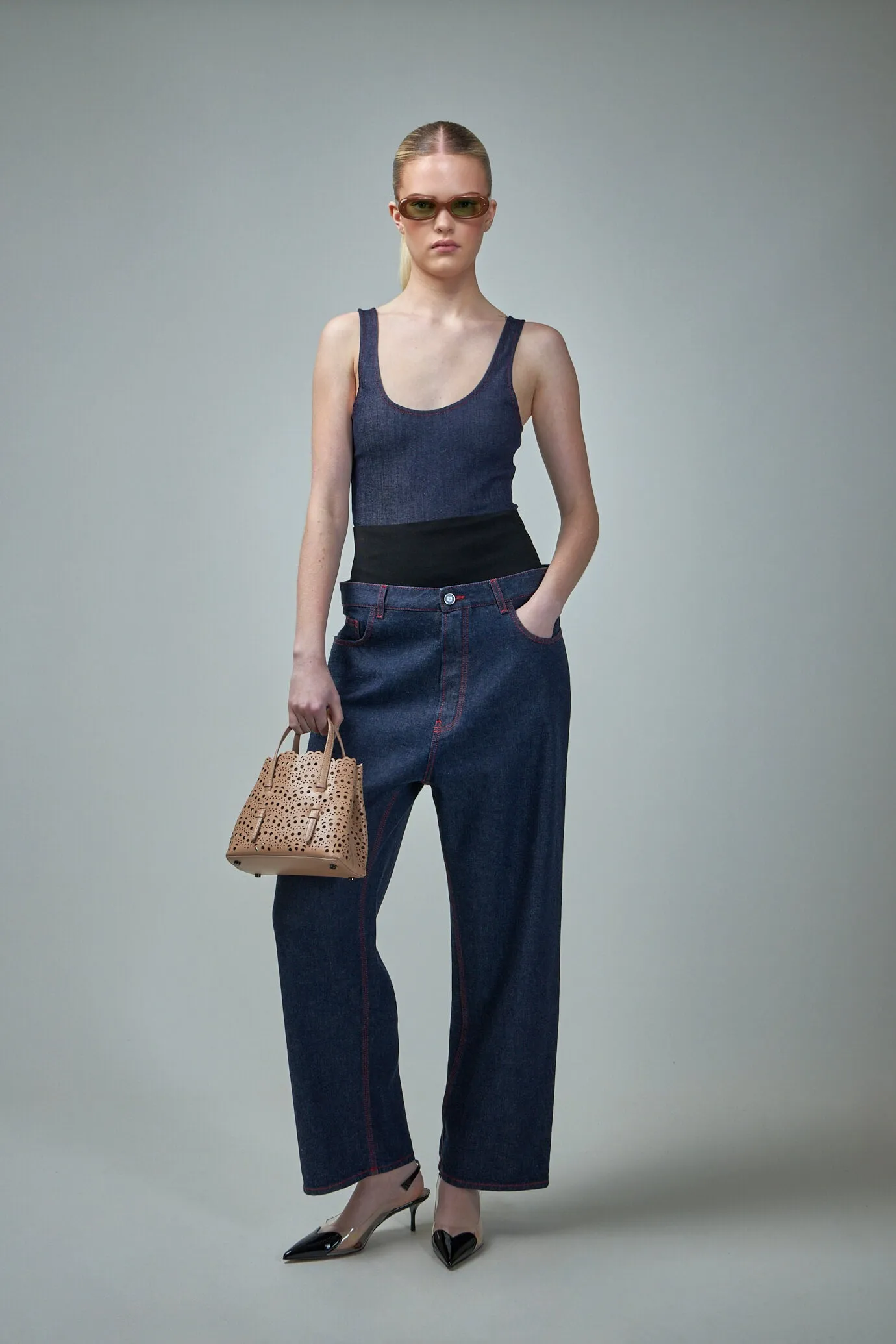 Knit Band Jeans