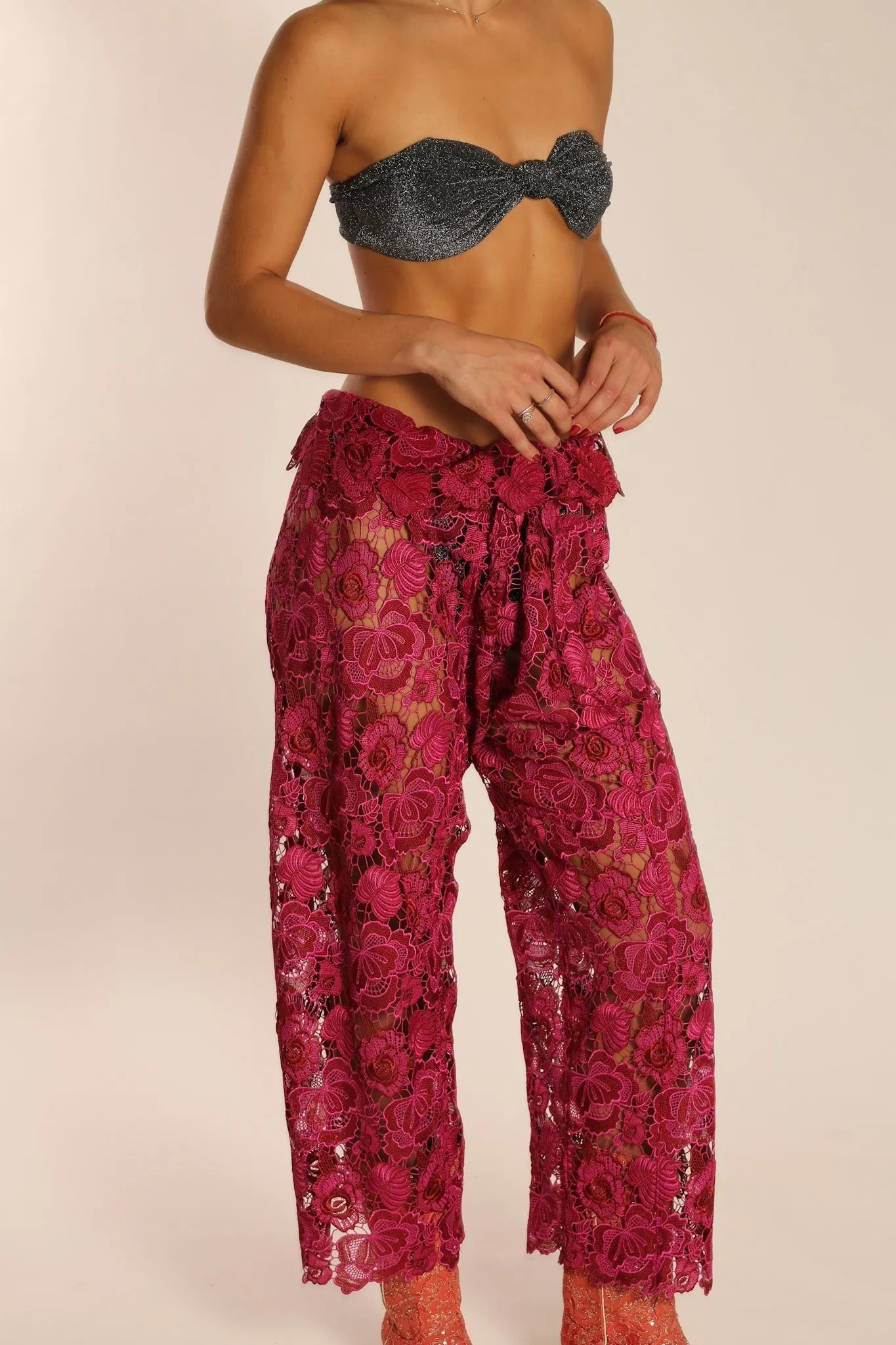 LACE WRAP FISHERMAN PANTS MALIBU