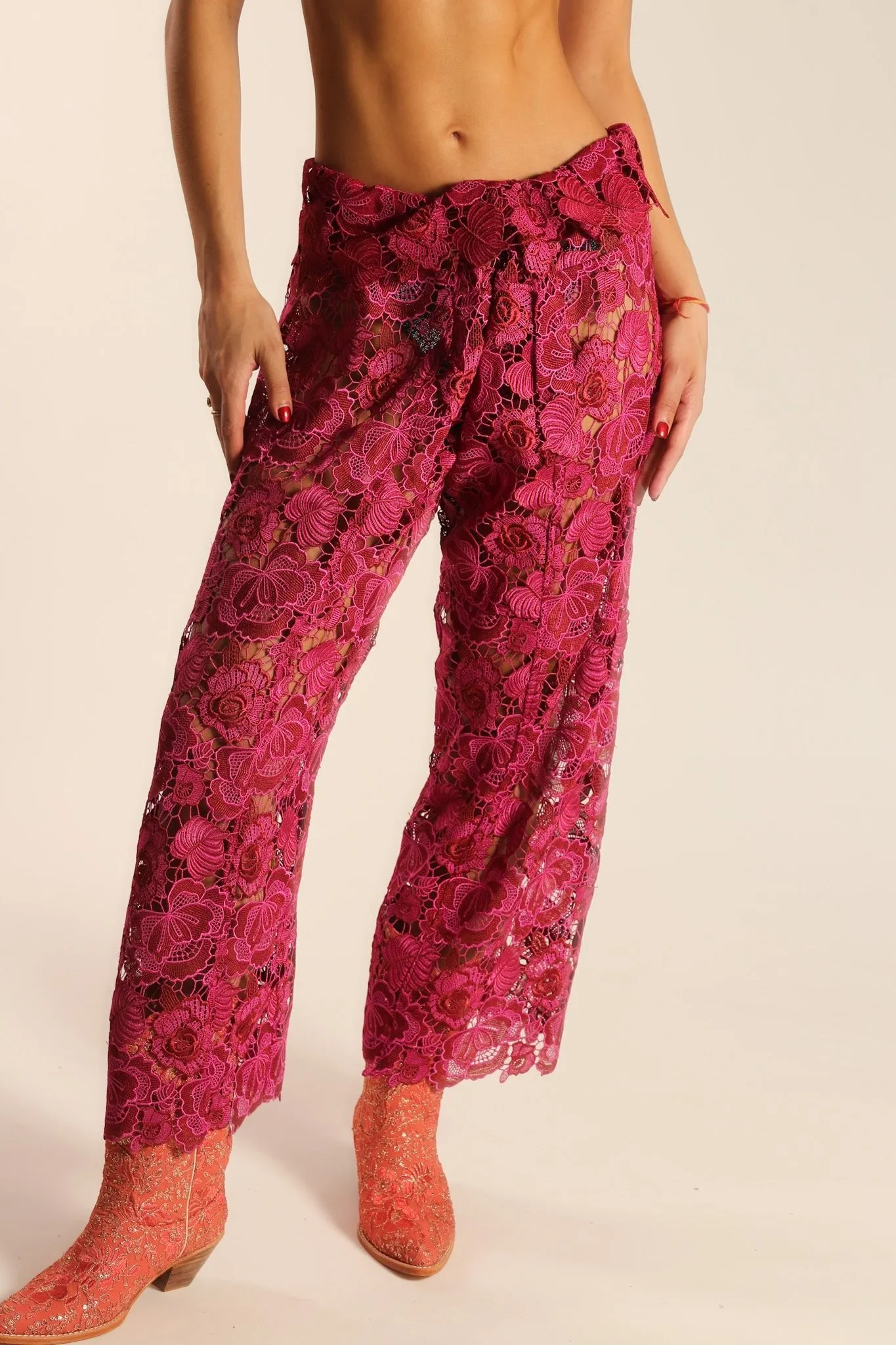 LACE WRAP FISHERMAN PANTS MALIBU