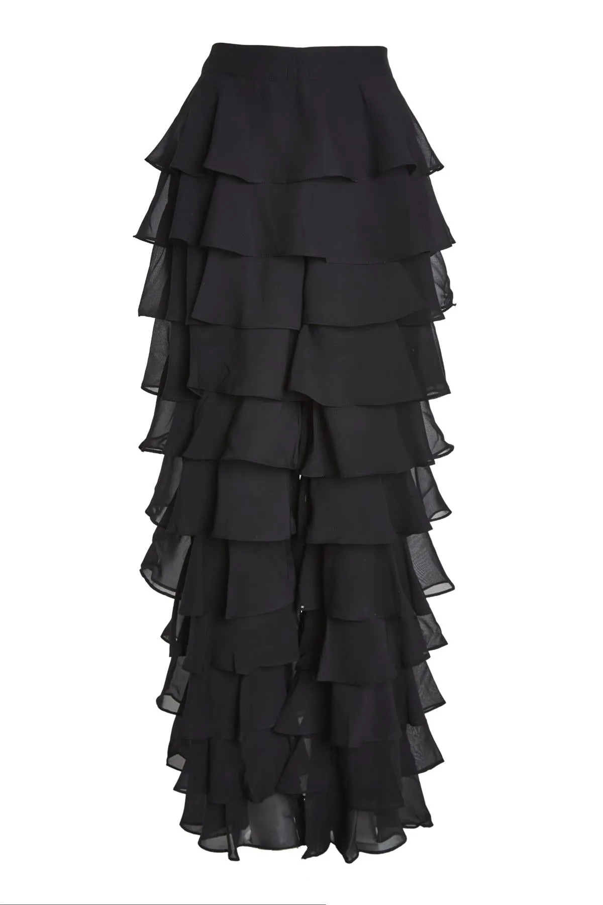 Lauren Black Tiered Ruffle Trousers