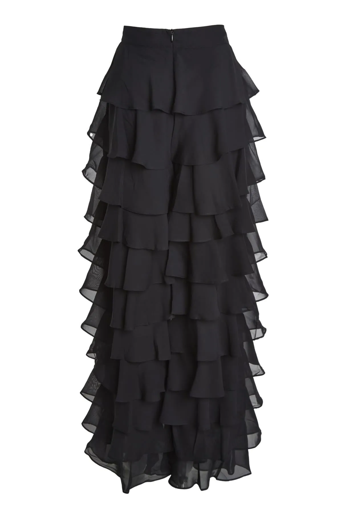 Lauren Black Tiered Ruffle Trousers