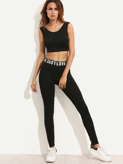 Love letter print leggings