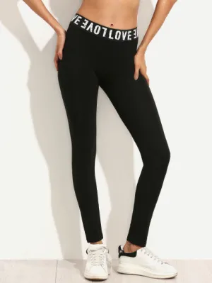 Love letter print leggings