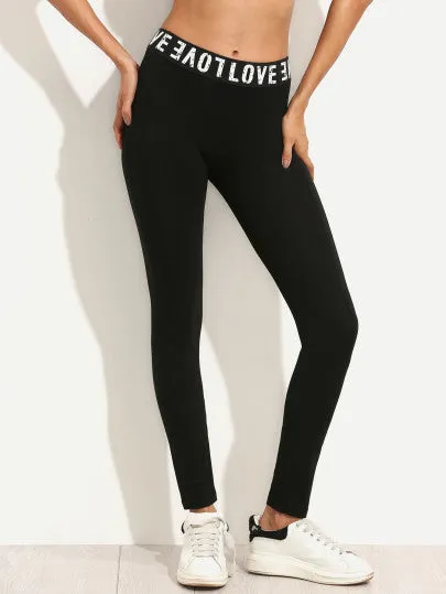 Love letter print leggings