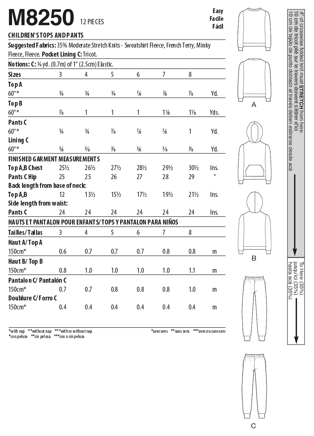 McCall's Pattern 8250 Children's Tops and Pants