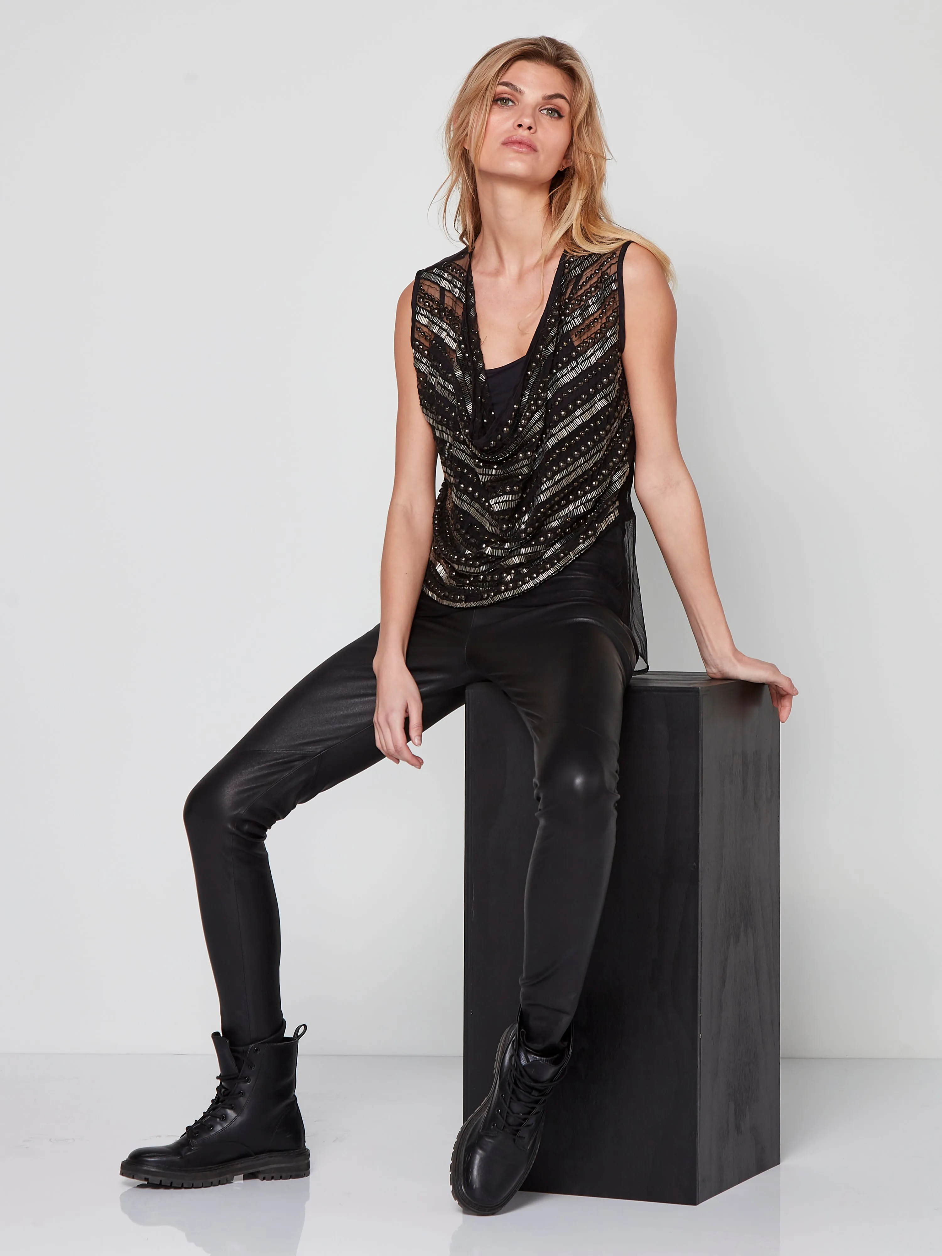 MILJA Lederleggings - Schwarz