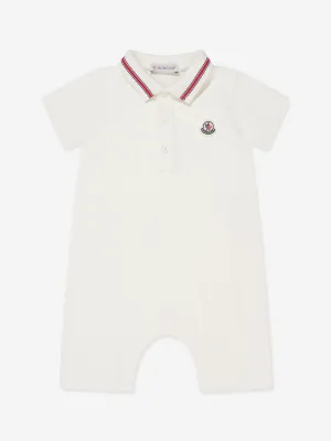Moncler Enfant Baby Boys Polo Romper in White