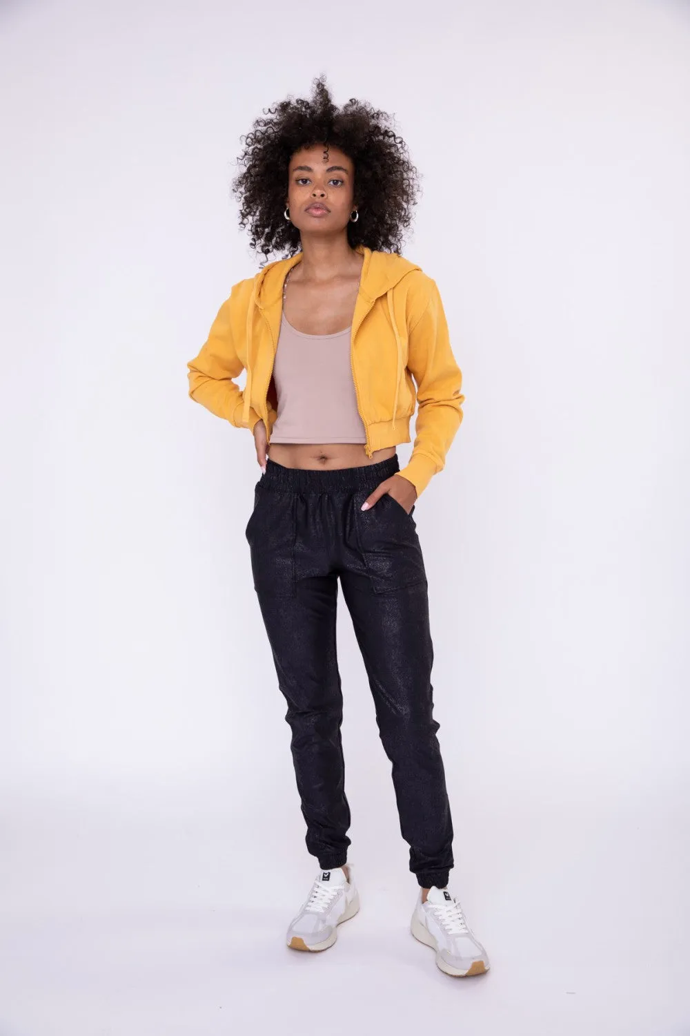 Mono B Cropped Zip-Up Hoodie Jacket