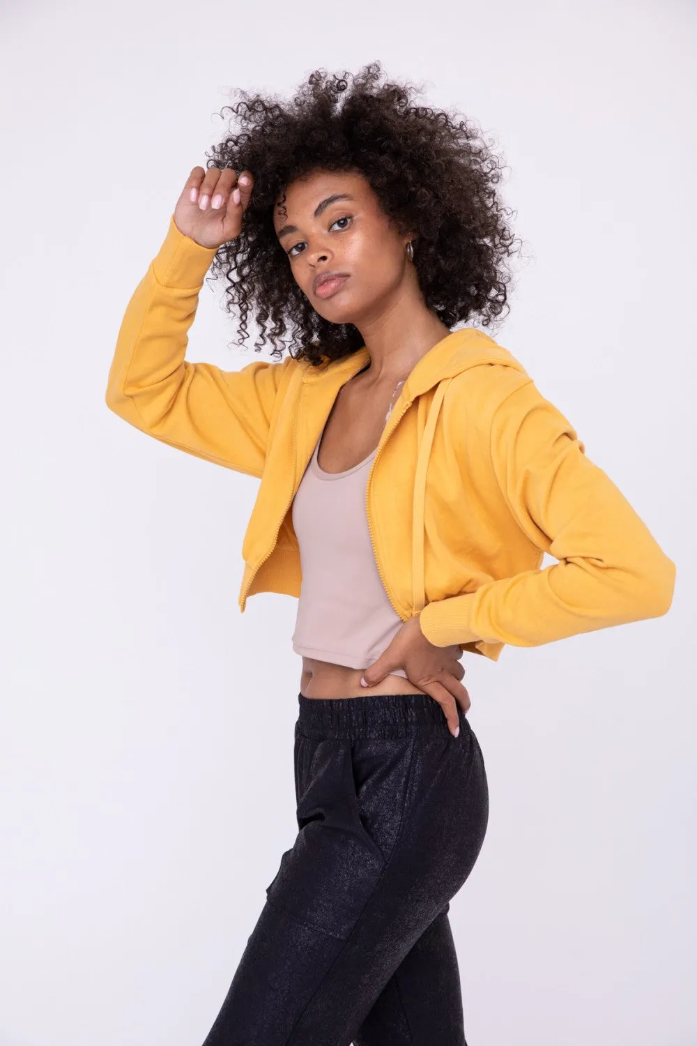 Mono B Cropped Zip-Up Hoodie Jacket